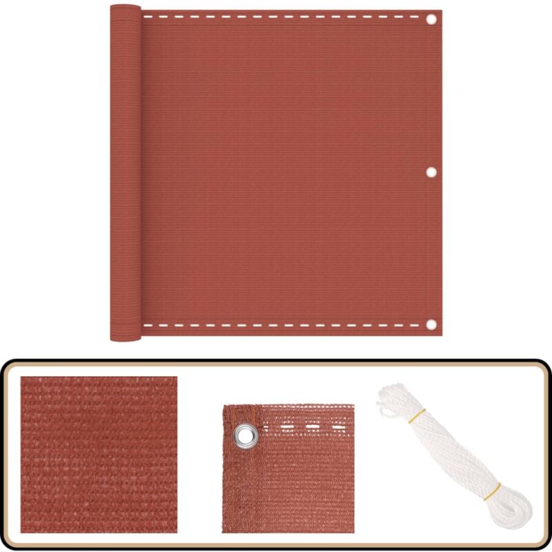 Vidaxl - Balkon-Sichtschutz Terracotta-Rot 90x500 cm hdpe - Balkon Sichtschutz - hdpe Sichtschutz - Sonnenschutz Balkon - Windschild Balkon - Privacy