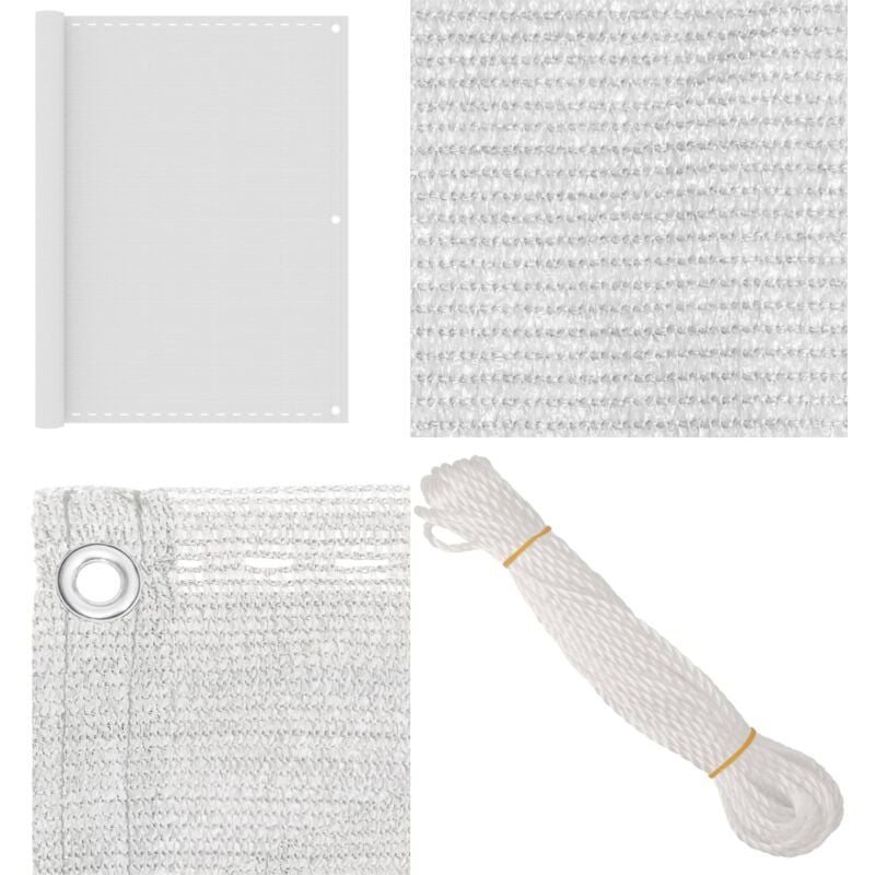 Vidaxl - Balkon-Sichtschutz Weiß 120x400 cm hdpe - Balkon Sichtschutz - hdpe - Privatsphäre - Balkon Markise - uv Schutz - Home & Living