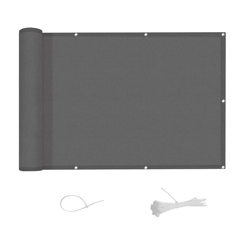 L&h-cfcahl - Balkon-Sichtschutz, 90 x 300 cm, wasserdicht, Garten-Sichtschutz, UV-Schutz, blickdicht, windabweisend, mit Löchern und Kabelbindern für