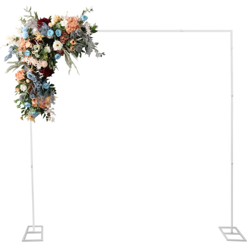 Ballonbogen, Metall Hochzeit Backdrop Stand, 2.4 x 2.4 m Traubogen Hochzeit, Quadratisch Hochzeitsbogen Stand mit Sockel, für Geburtstage, Partys,