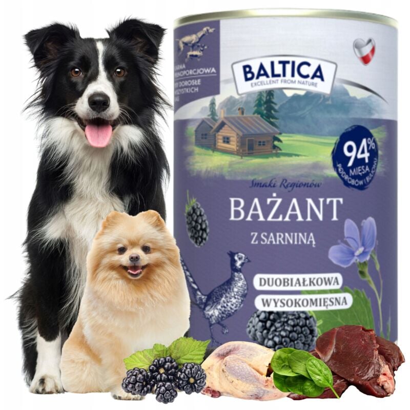 BALTICA Nassfutter für Hunde, Dual-Protein, getreidefrei, FASAN MIT VENUS 400g.