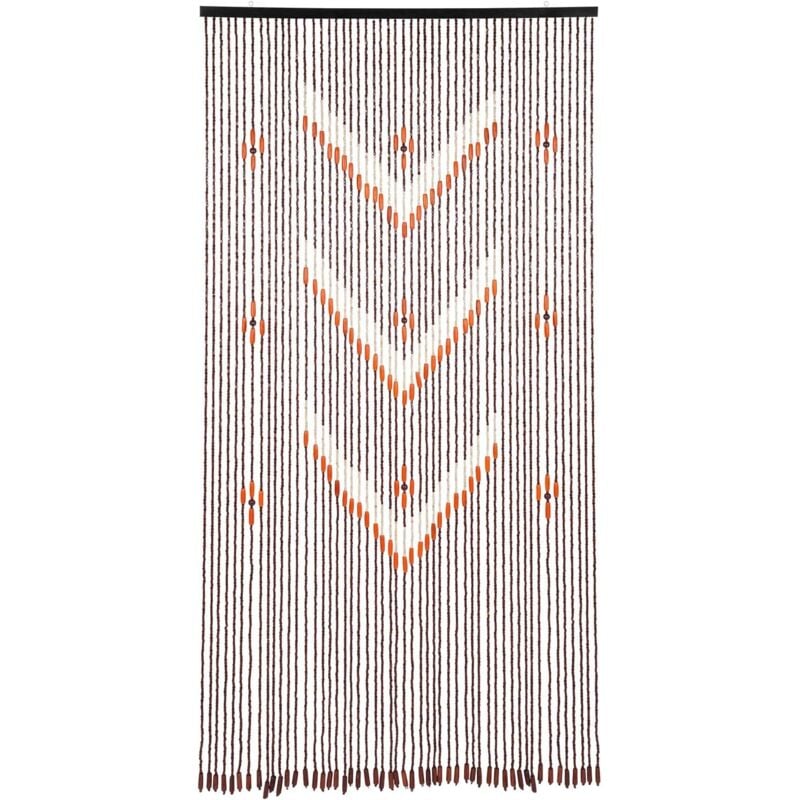 Bambus Perlenvorhang Türvorhang,Balkontür Fliegengitter,Chinesischer Kaffee Farbiger V-förmiger Bambus und Holz Türvorhang 190x90cm