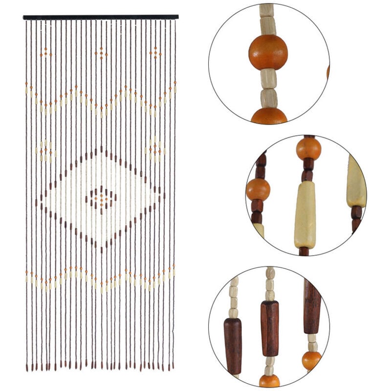 Bambus Türvorhang Fadenvorhang Perlenvorhang Fliegenvorhang Deko 208cm