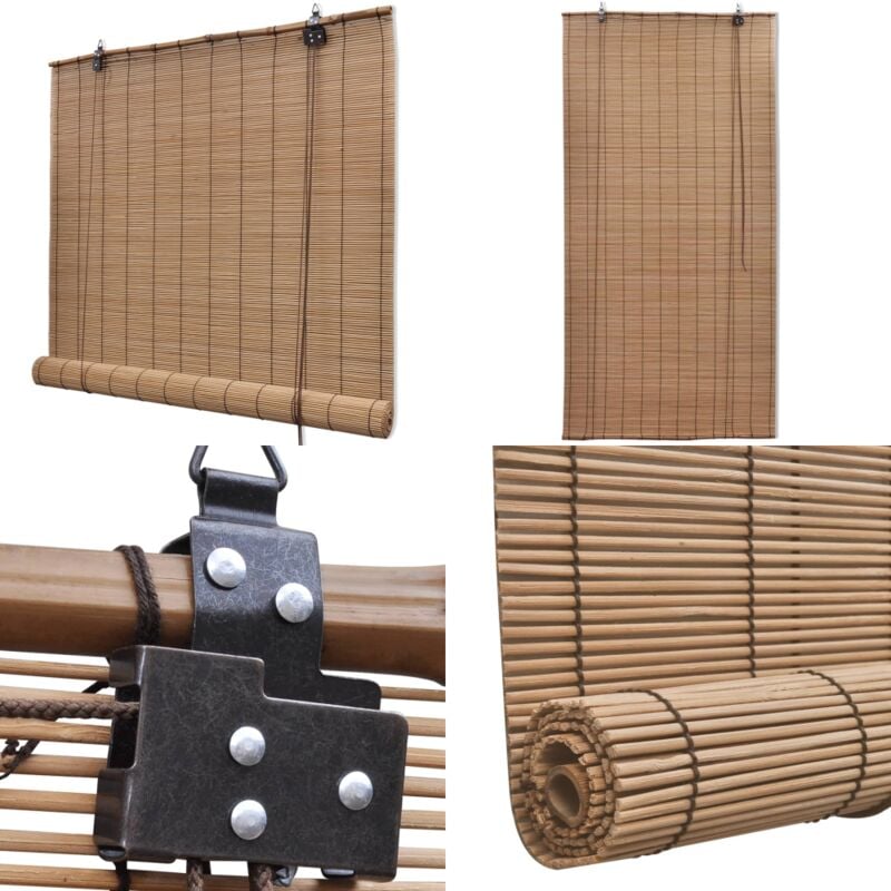 Vidaxl - Bambusrollo Braun 140x160 cm - Bambusrollo - Fensterschmuck - Fensterdeko - Natürliches Rollo - Lichtdurchlässiges Rollo - Home & Living