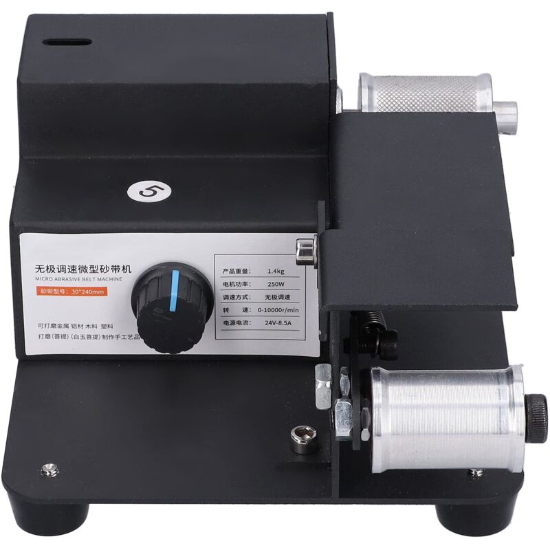 Bandschleifer, Tischschleifer mit einstellbarer Drehzahl, Mini-Elektroschleifer, Poliermaschine, Schleifmaschine (EU-Stecker 110-240 V)