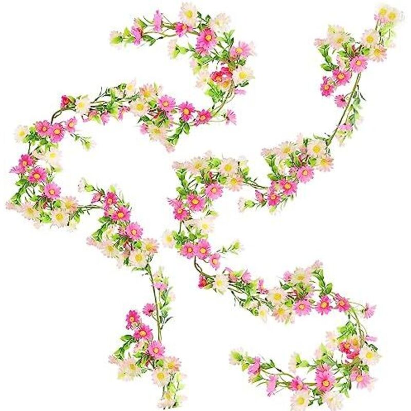 BANTI Künstliche Blumen Kunstblumen Wie Echt Deko Blumengirlande Gänseblümchen Rosa Seidenblumen Hängend Gefälschte Plastikblumen Fake Flowers