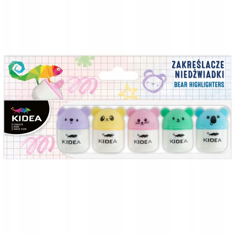 Bär-Textmarker 5 Farben Kidea 5960