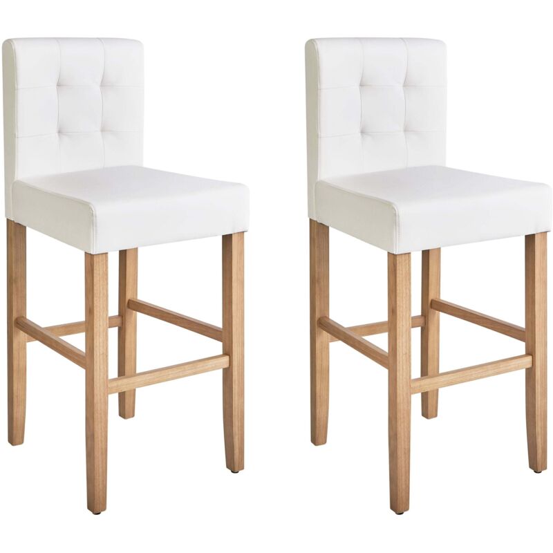 Set mit 2 Barstühlen MADISON Kunstleder Cremeweiß