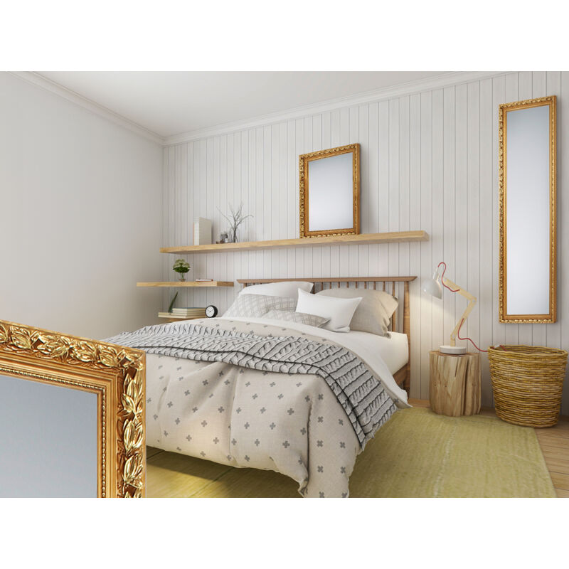 Mirrors And More - Barock Ganzköperspiegel & Wandspiegel mit Holzrahmen Gold 50x150cm/55x70cm
