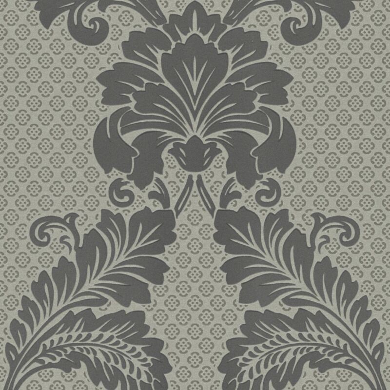 Profhome - Barock Tapete 305444 Vliestapete leicht strukturiert mit Ornamenten matt grau bronze 5,22 m2