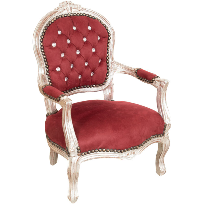 Barocker Bettsessel 73x50x51 cm Louis xvi Stuhl Französischer Stil Polstersessel Zimmer Mini-Sessel mit Armlehnen