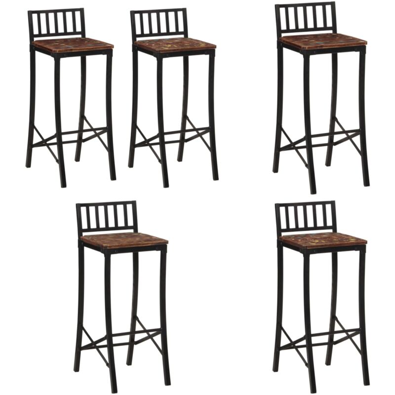 Vidaxl - Barstühle 2 Stk. Massives Altholz - Holz Barhocker - Vintage Barstühle - Industrielles Möbelstück - Küchenhocker - Esszimmerstühle - Home &