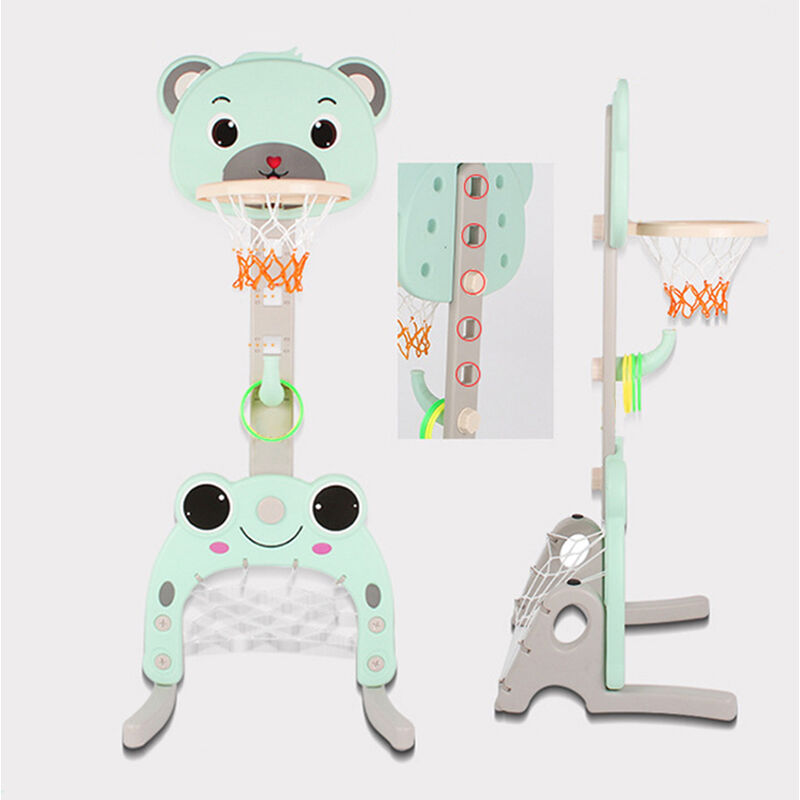 Haloyo - Basketballkorb Spielständer Basketballständer 5749150cm höhenverstellbar Bear (Basketball, Fußball) hellblau