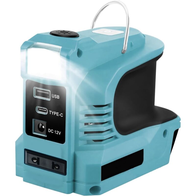 Batterie-Wechselrichter für Makita 18V-Akkus, 180W-Wechselrichter, 8V DC auf 220V AC Sinuswellen-Batterie-Konverter-Adapter mit LED-Leuchte, USB und
