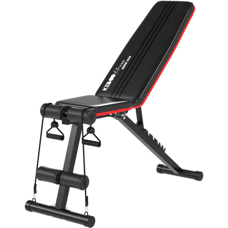 Bauchmuskeln und Bodybuilding-Bank Keboo 500 Fitness Serie Ajustable mit 7 Multi-Übungspositionen 129,5x45x118 cm