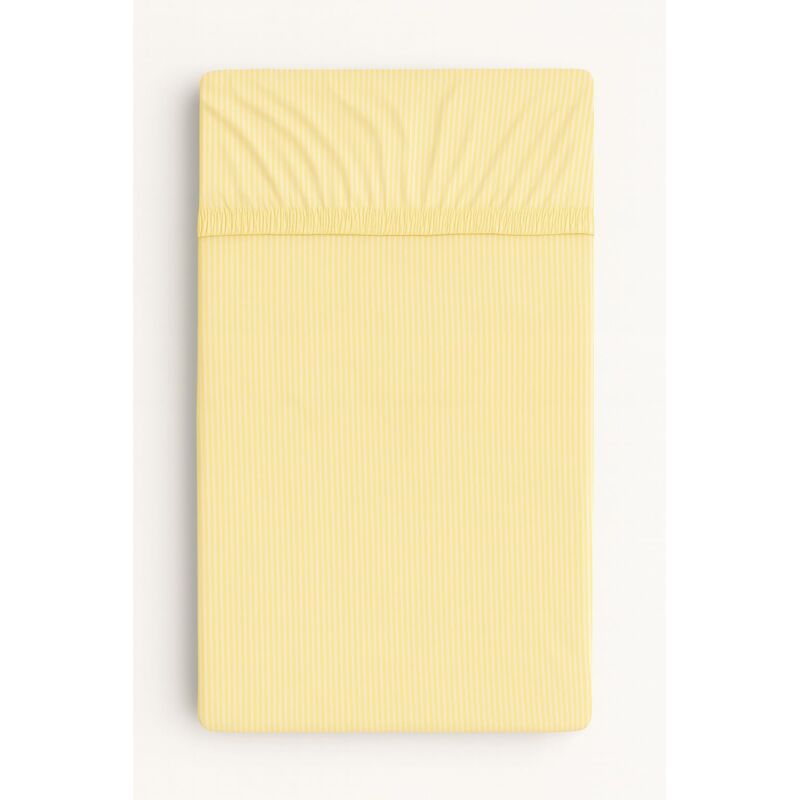 Baumwoll-Spannbettlaken für Kinderbett 120x60 cm - gelbe Streifen