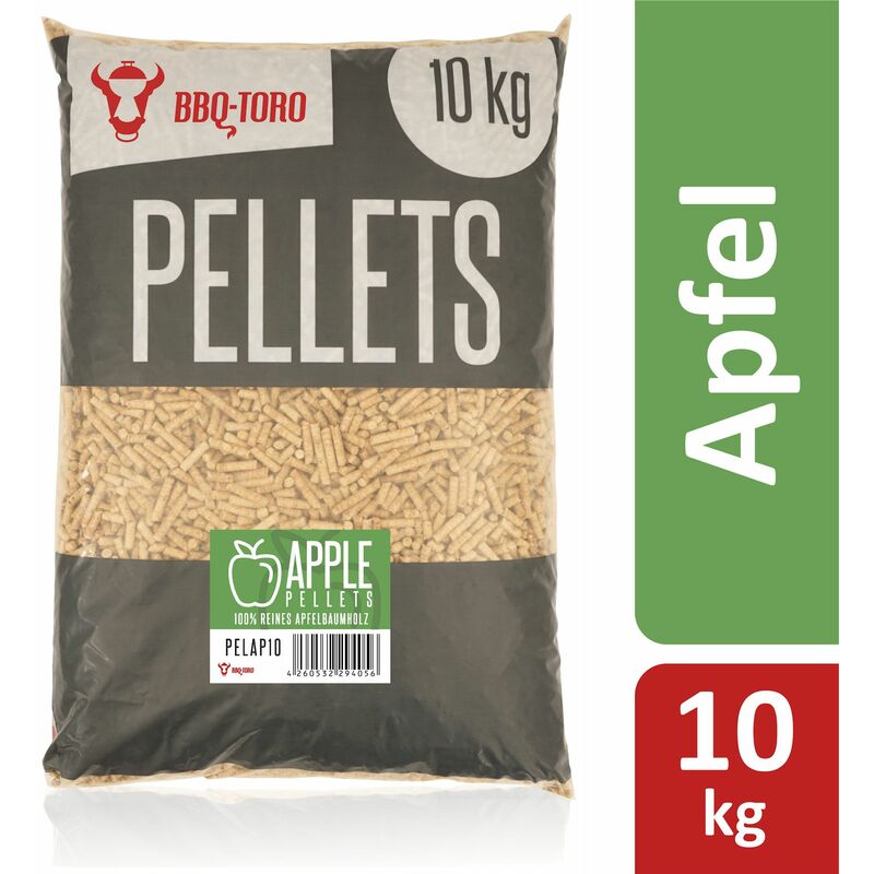 Bbq-toro - Apple Pellets aus 100% Apfelbaumholz, 10 kg, Räucherpellets, Holzpellets, für Grill und mehr