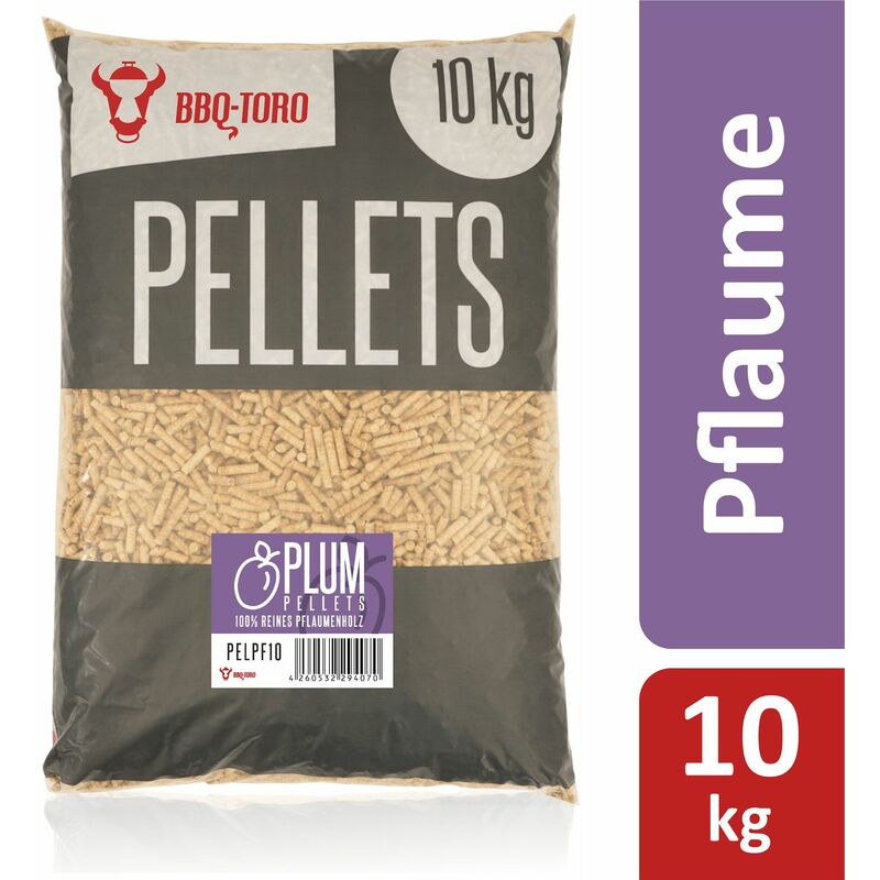 Bbq-toro - Plum Pellets aus 100% Pflaumenholz, 10 kg, Holzpellets, Hartholz, Grillpellets