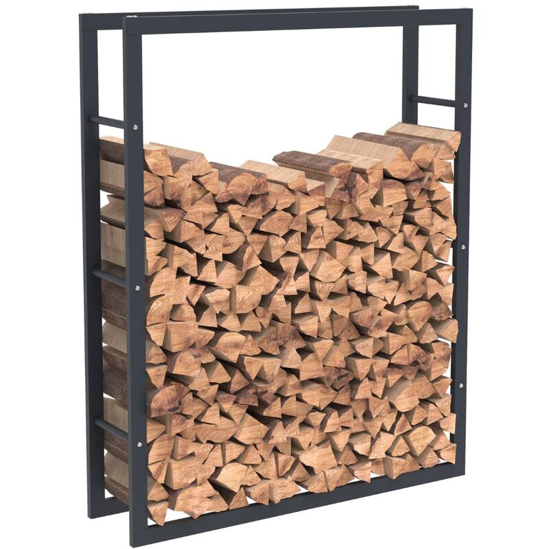 Bc-elec - HHWPF0025 Holzablage aus schwarzem Stahl 125x100x25CM, Rack für Brennholz, Kaminholzablage.