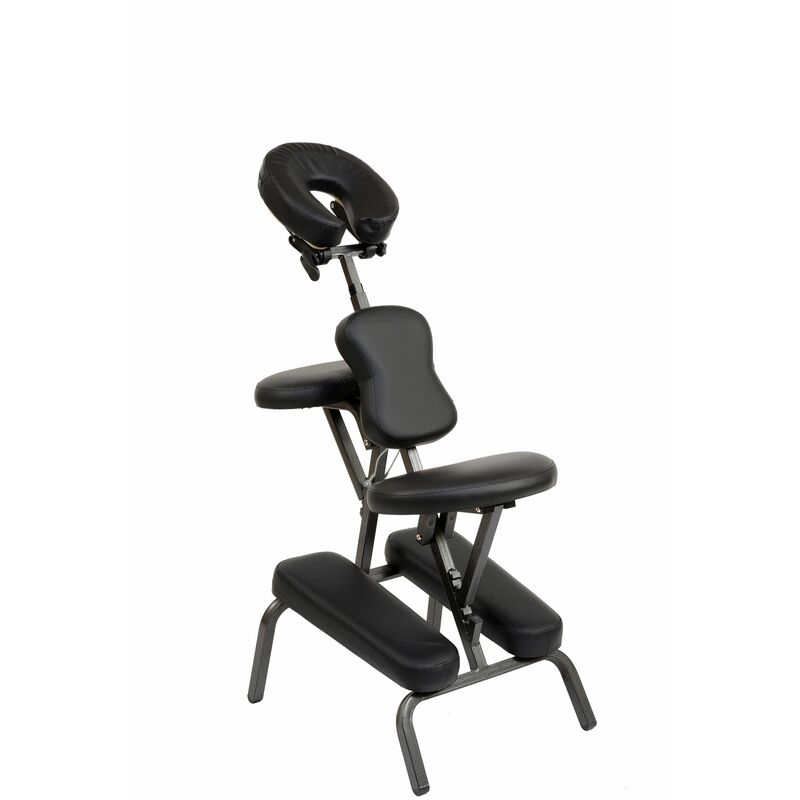 Bc-elec - BC001-BLACK Schwarzer faltbarer und tragbarer Massagestuhl und Tattoo + Tragetasche