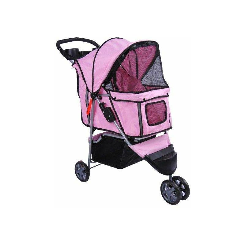 Bc-elec - 5663-0015Apink Tier-Buggy Hundebuggy mit 3 Rädern, Farbe rosa