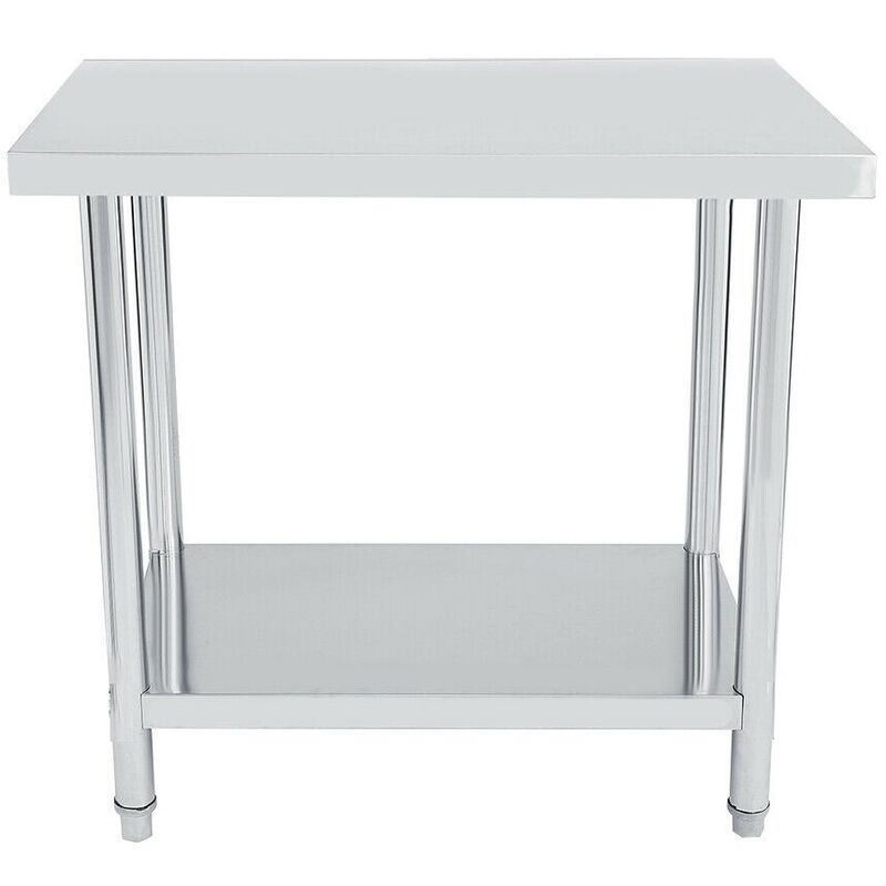 WT100 Küche Arbeitstisch Verstellbare Füße Gastronomie Gastro Edelstahltisch Küchentisch 100x60cm Edelstahl - Bc-elec