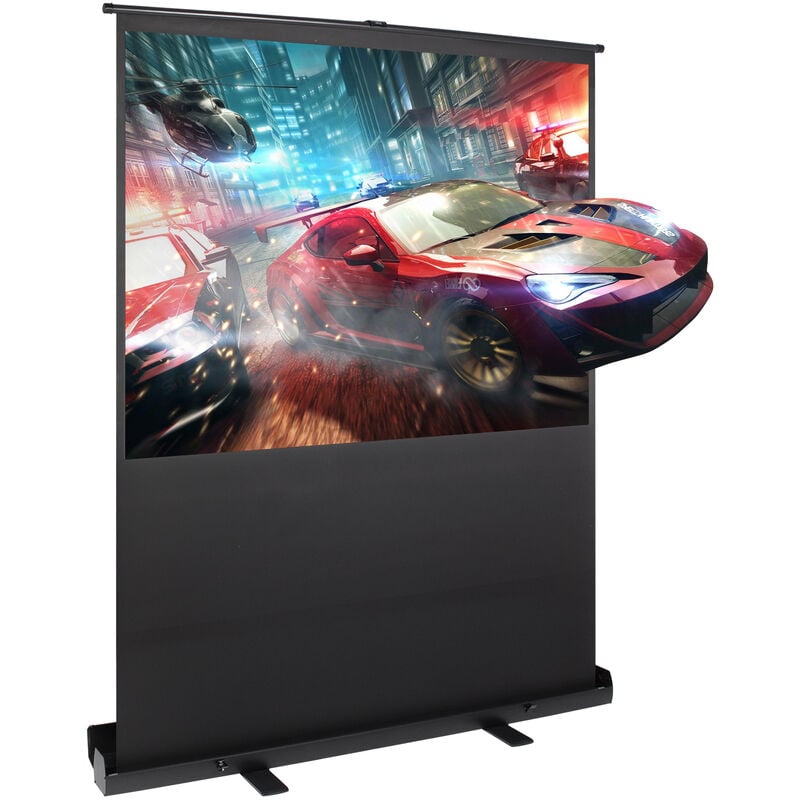 Beamer Leinwand 72 Zoll 4:3, Mobile Business und Heimkino Beamer, Tragbar Projektor Leinwand, Bodenprojektor Bildschirm, 146 x 109 cm, Keine Montage