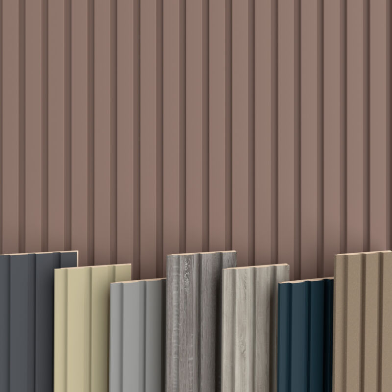 Beats Lamellen 2,75m Hexim mdf Holz Lamellenwand Wandverkleidung Lamellenpaneele Wand Paneele stoßfest: Mauve, Set (191cm breit)