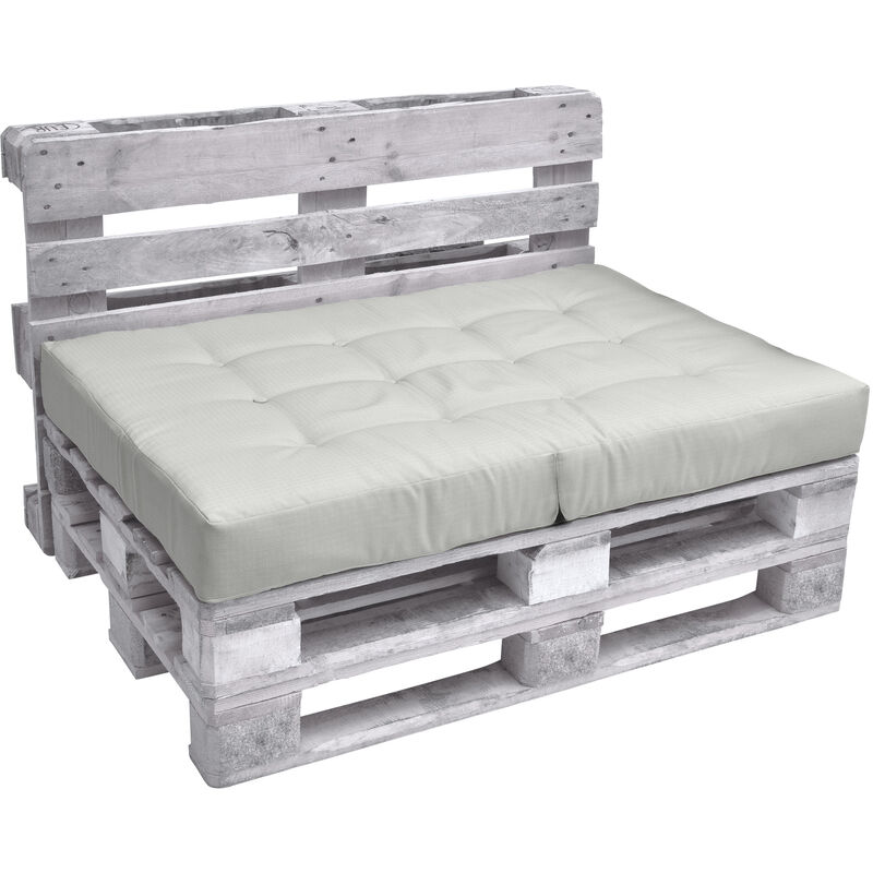 Beautissu - Palettenkissen Sitzkissen eco Elements Hellgrau, 120x80x15 cm