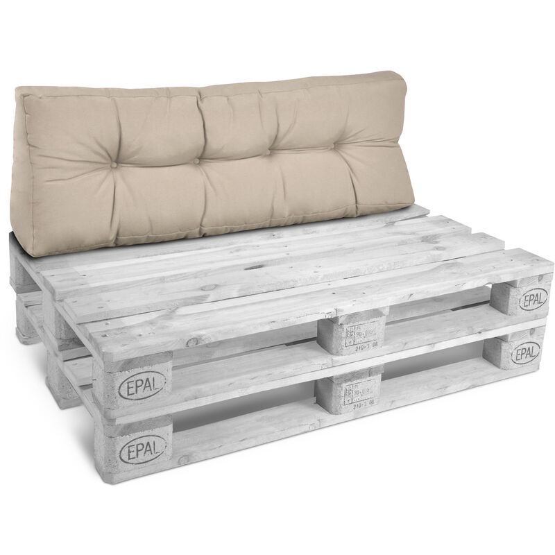 Palettenkissen Rückenkissen Style 1 teilig Natur, 120x40x20 cm - Beautissu