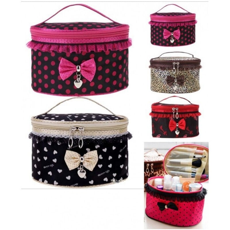 Trade Shop Traesio - Trade Shop - Kosmetiktasche, Make-up-Tasche, Schleife, Make-up-Tasche, Reise-Set-Organizer -