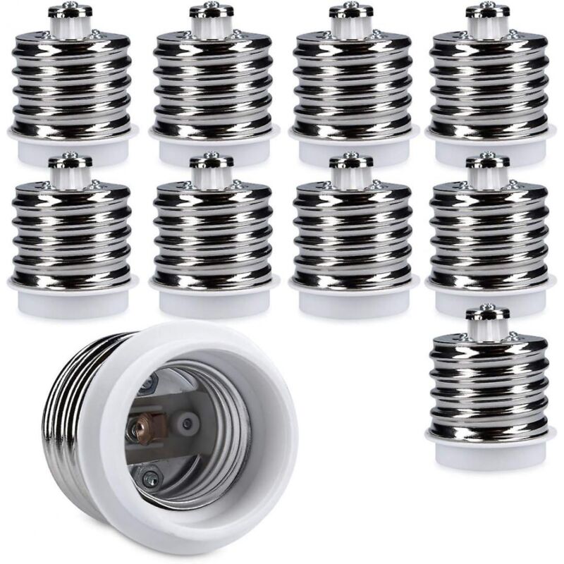 BEBUSINGOTO 10x Fassungsadapter - 10x E40 auf E27 Fassungskonverter - E27 Sockel Lampenfassungsadapter für Halogen-LED-Glühbirne