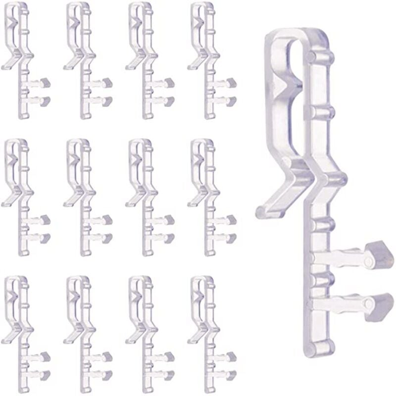 BEBUSINGOTO 16 Stück transparente Volant-Halteklammern aus Kunststoff, 2 Zoll große versteckte Volant-Halteklammern für Jalousien zu Hause