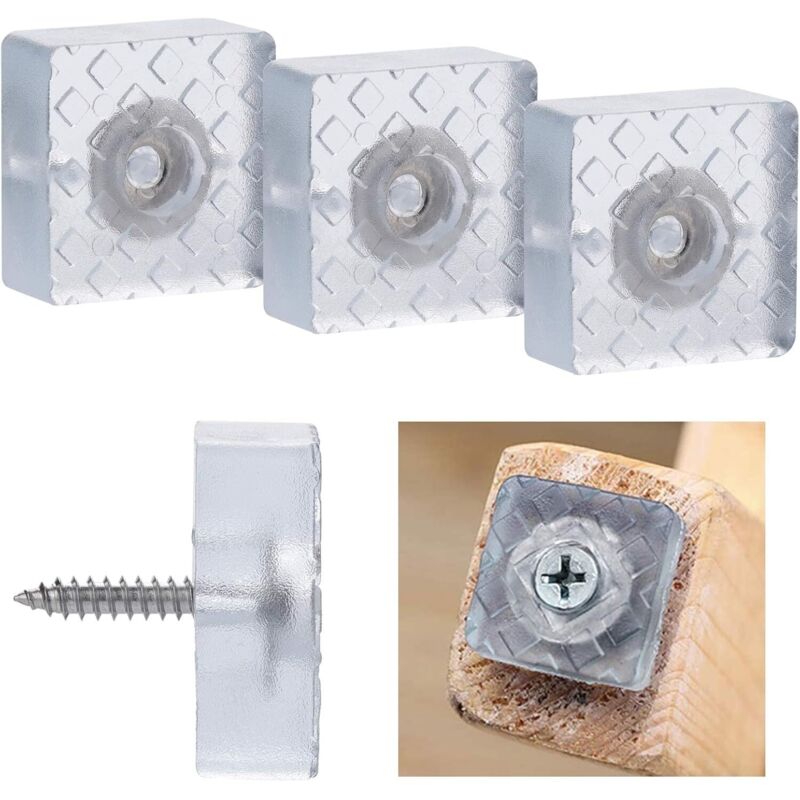 BEBUSINGOTO 20 Stück rutschfeste Gummipads, quadratische Möbelbeinschoner für Stühle und Sofas, quadratische Stuhlgleiter zur Geräuschreduzierung