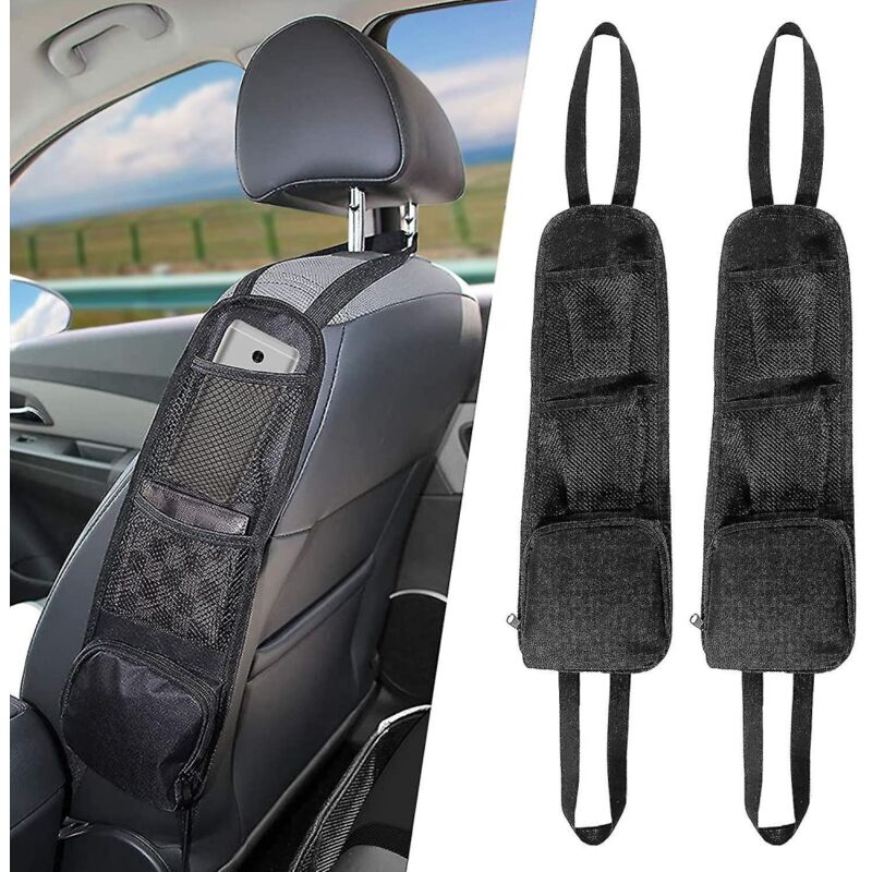 BEBUSINGOTO 2er-Pack Autositz-Seiten-Organizer, faltbarer Autositz-Seiten-Organizer, multifunktionale Hängetasche für Autositze