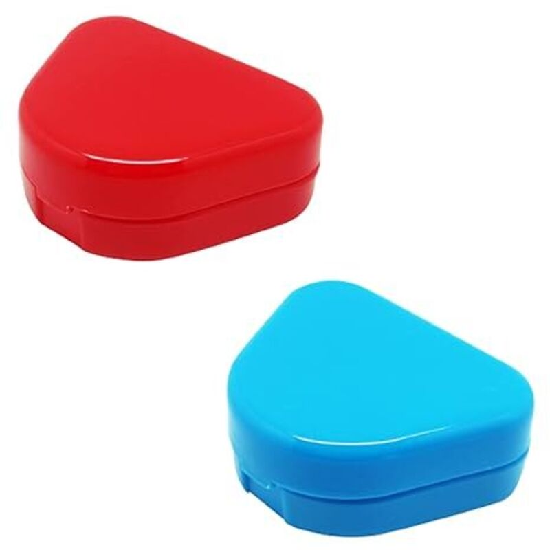 BEBUSINGOTO 2er-Pack Retainer-Box, Retainer-Behälter mit Belüftungslöchern, kieferorthopädische Retainer-Box für Zahnersatz, Invisalign-Mundschutz
