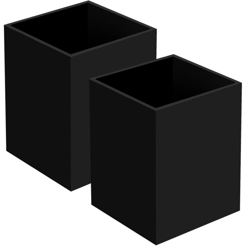 BEBUSINGOTO 2er-Pack Stiftehalter aus Acryl, schwarzer Make-up-Pinselhalter, Tassenaufbewahrung, Schreibtisch-Schreibwaren-Organizer