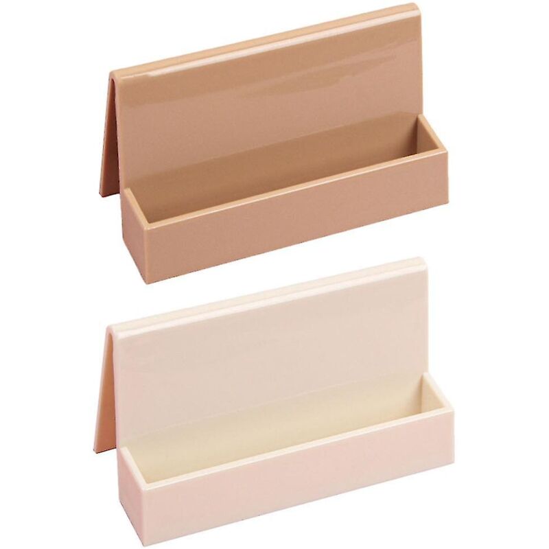 BEBUSINGOTO 2er-Pack Visitenkartenhalter für den Schreibtisch, vertikaler Visitenkartenhalter aus Kunststoff, 11,2 x 5,8 x 4,3 cm