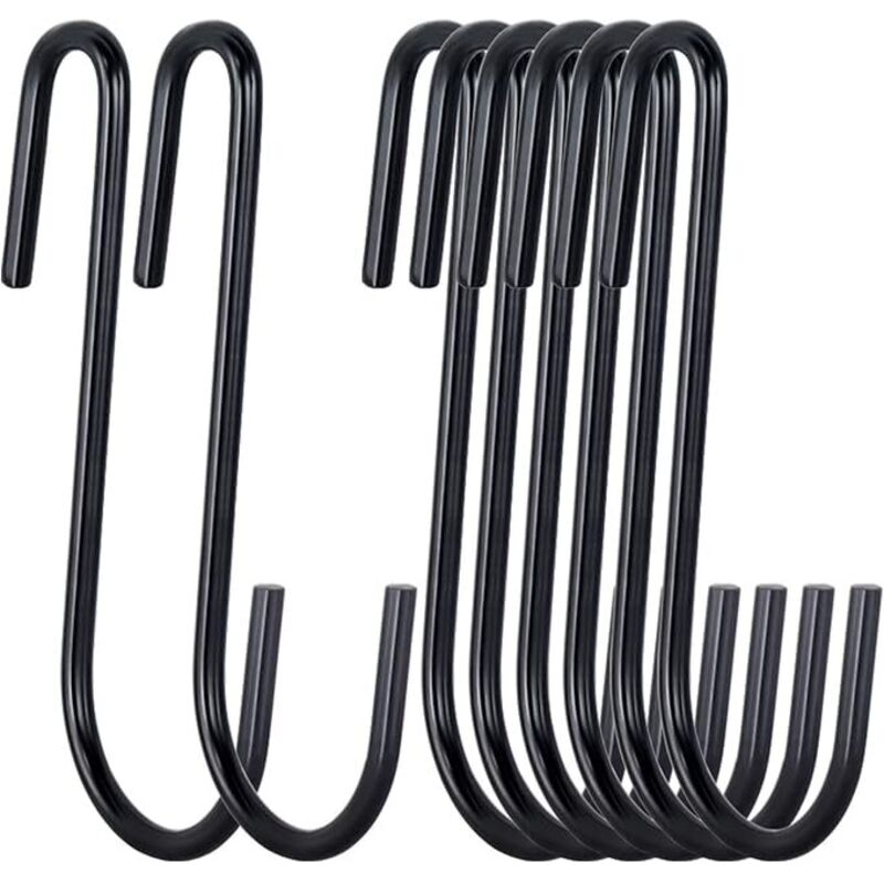 BEBUSINGOTO 30er-Pack 3 Zoll schwere S-Haken, schwarzer Topflappen, S-Haken für Küchenutensilien, Löffel, Pfannen, Töpfe und Pfannen, Besteck,