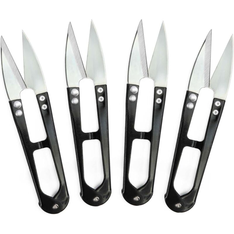 BEBUSINGOTO 4x Profi Nähschere aus Edelstahl - Kleine Universalschere zum präzisen Fadenschneiden, für Heimwerken und Heimwerker