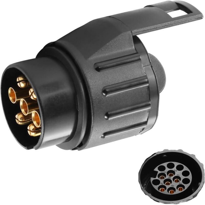 BEBUSINGOTO 7-poliger auf 13-poliger Anhängersteckdosenadapter für Autoanhänger-Fahrradträger, 12 V 7/13 Anhängeradapter, 7- auf 13-poliger