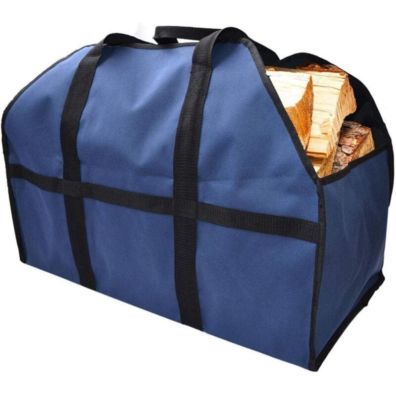 BEBUSINGOTO Brennholz-Tragetasche, Canvas-Aufbewahrungstasche für Brennholz, Kaminholzhalter, Tragetasche für den Außenbereich