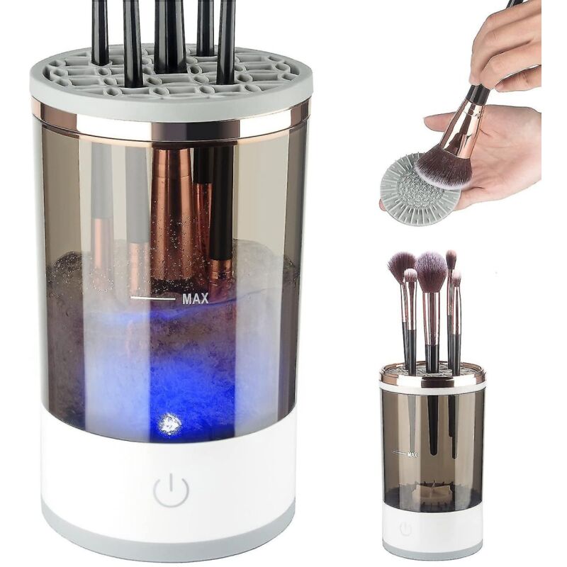 BEBUSINGOTO Elektrischer Make-up-Pinselreiniger, Make-up-Pinselreinigungsmaschine, automatisches Kosmetikpinselreinigungsgerät, Geschenk für Frauen