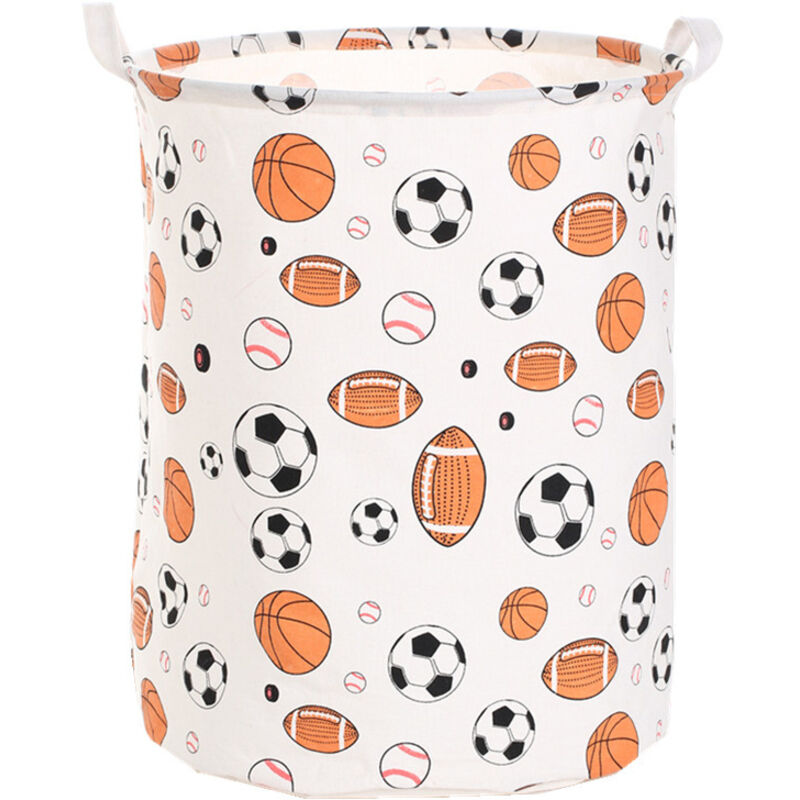 BEBUSINGOTO Großer Wäschekorb für schmutzige Kleidung, faltbarer Wäschekorb für Kinder mit Abdeckung, Sportball, wasserdichte Canvas-Aufbewahrungsbox