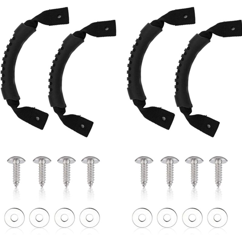 BEBUSINGOTO Kajakgriffe, 2 Paar langlebige Kajak-Bootsgriff-Ersatzzubehör-Kit für Kajak-Koffergepäck