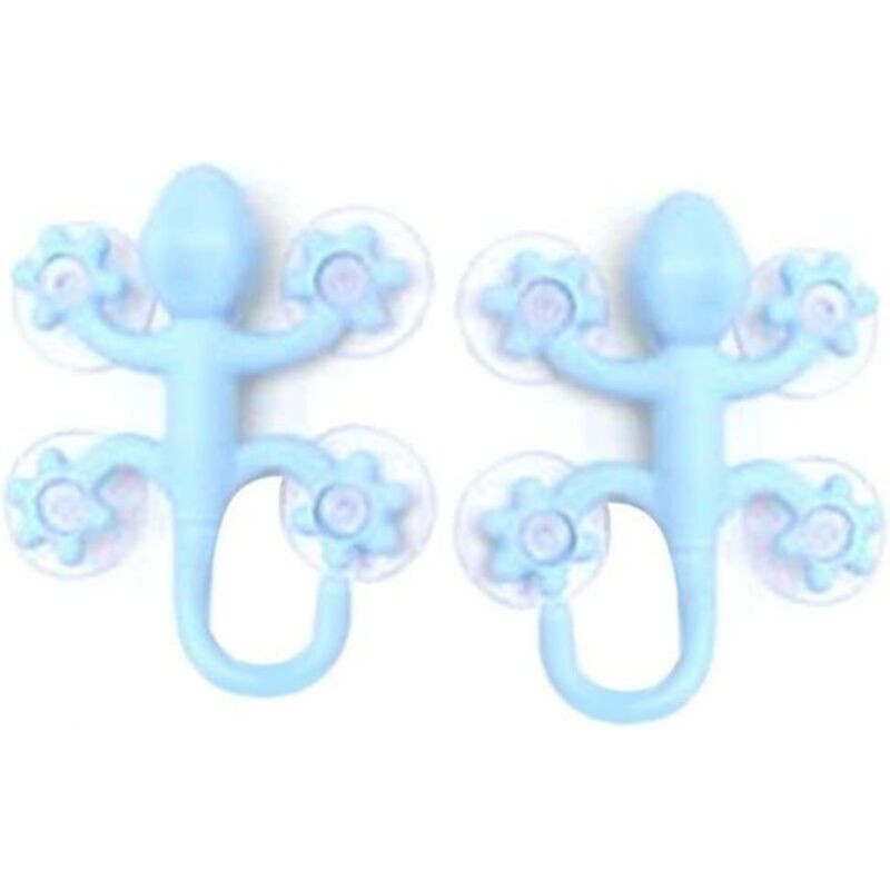 BEBUSINGOTO Kinder-Kleiderhaken, 2 Stück, Wandhaken in Gecko-Form mit 4 Saugnäpfen für Kinderzimmer, Schlafzimmer, Schlüssel, Regenschirm, Handtuch,