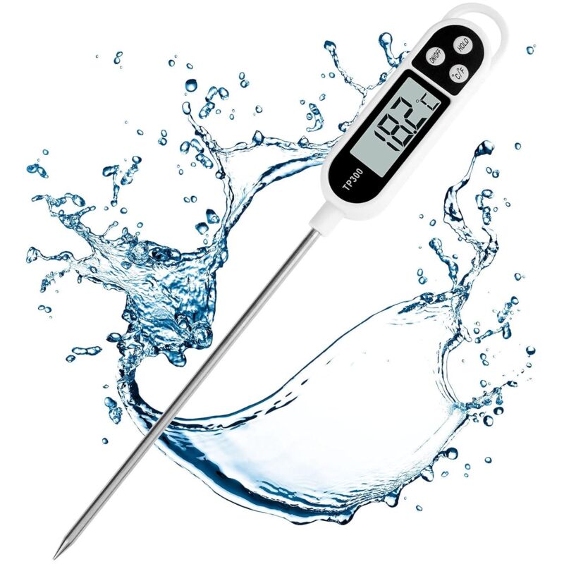 BEBUSINGOTO Küchenthermometer, Digitalthermometer mit langer Sonde, Sofortablesende-Kochthermometer, Fleischthermometer für Lebensmittel, Fleisch,