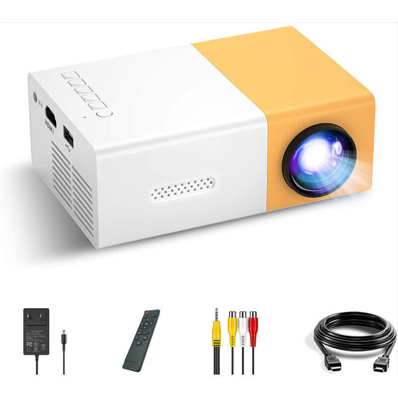 BEBUSINGOTO Mini-LED-Projektor, tragbarer Filmprojektor, unterstützt 1080p, Geschenk für Kinder, kompatibel mit Smartphone/PS4/Firestick