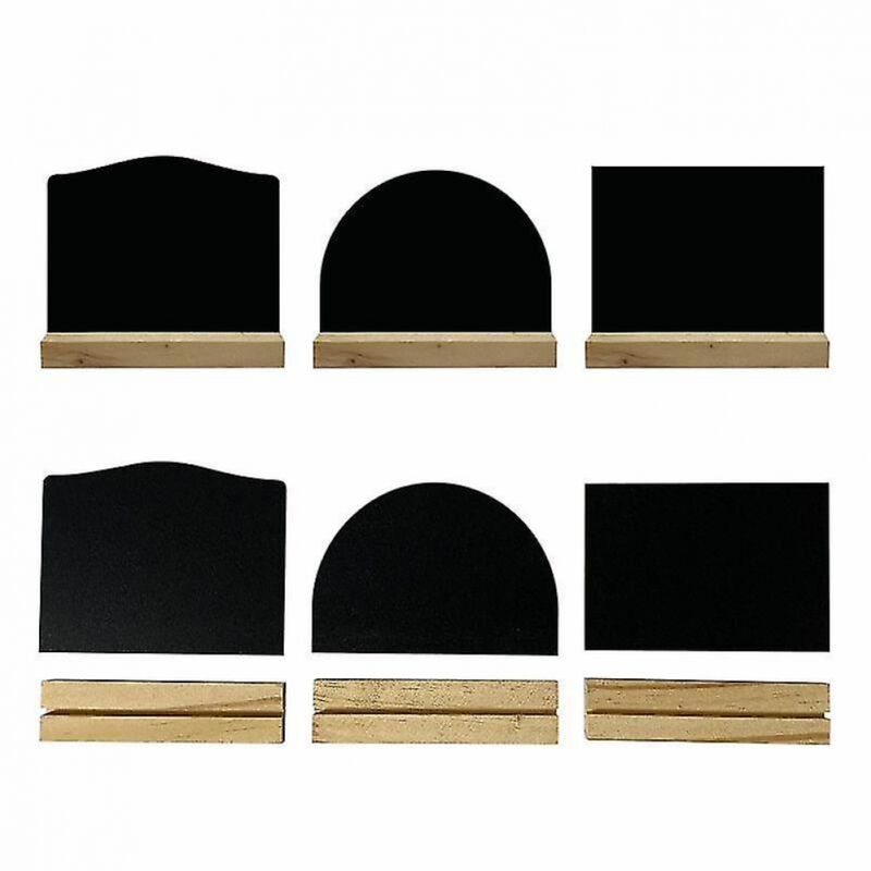 BEBUSINGOTO Mini-Tafeln mit Vintage-Holzständern, 6-teilig, für Schule, Hochzeit, Geburtstag
