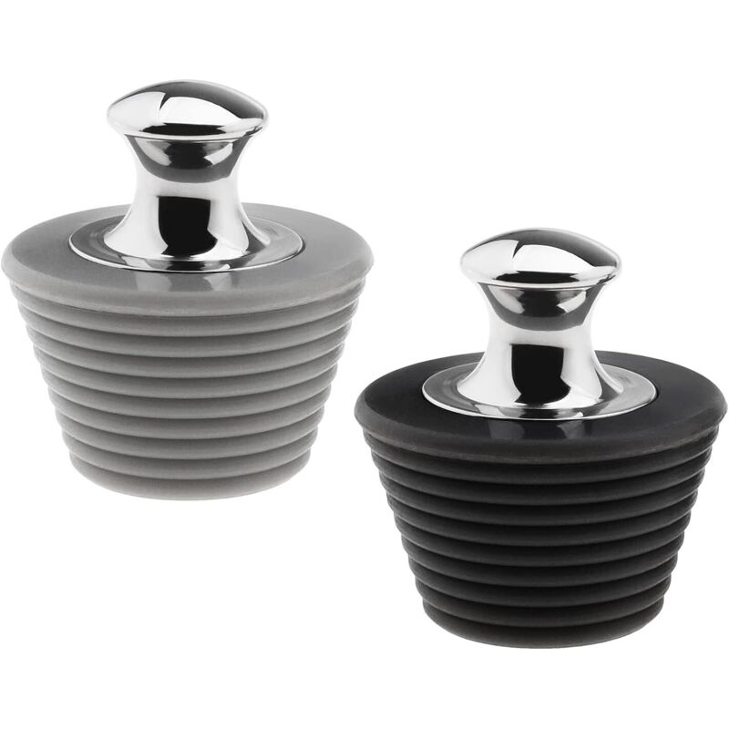 BEBUSINGOTO Pcs Badewanne Ablauf Stecker Bad Badewanne 304 Edelstahl Silica Gel Schwarz & Grau 45-29mm Bereich